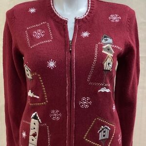 Croft & Barrow Christmas sweater zipper front